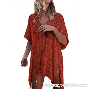 Kedera Womens Bathing Suit Cover Up Beach Bikini Swimsuit Swimwear Crochet Dress Red B07CKYKHXV